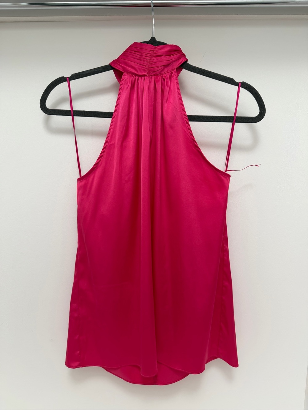 Aqua Halter Satin Tank Top